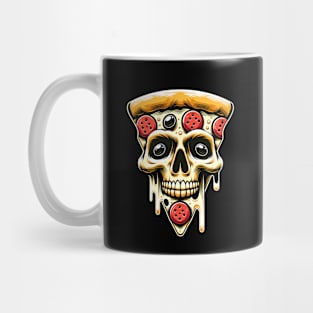 Pizza Skull Face, Funny Pizza Lover, Halloween Mug